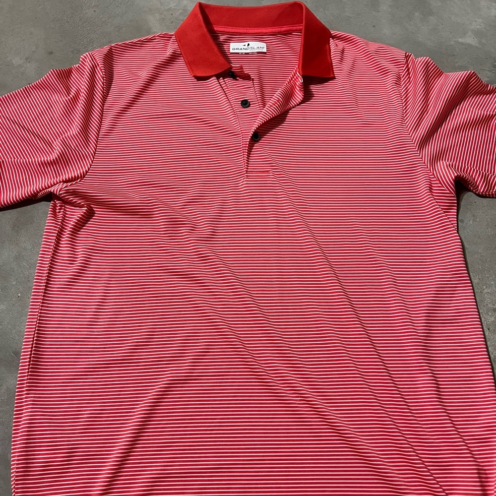Red Striped Polo Shirt- Men’s Golf shirt